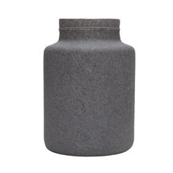 Glass jar vase H:20cm D:14,5cm WMP-001 LOFTI grey glitter