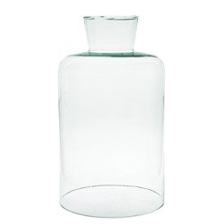 Glass vase W-300C/2xcut H:25cm D:17cm