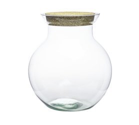 Glass vase W-425B+Cork H:29cm D:25cm