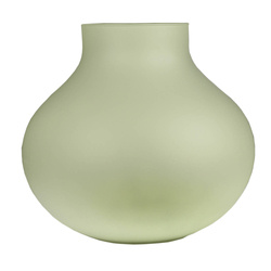 Glass vase W-591A H:28cm D:31cm green matt