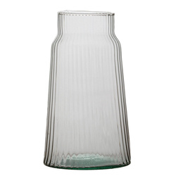 Grooved glass vase W-702B1 H:25cm D:14,5cm