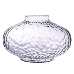 Recycled glass vase UFO hammered H:20cm D:31cm