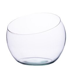 Slanted cut glass bowl D:16,5cm