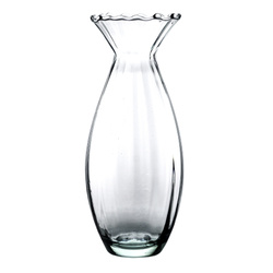 Slender glass vase W-637B optic H:20 cm D:8,5 cm