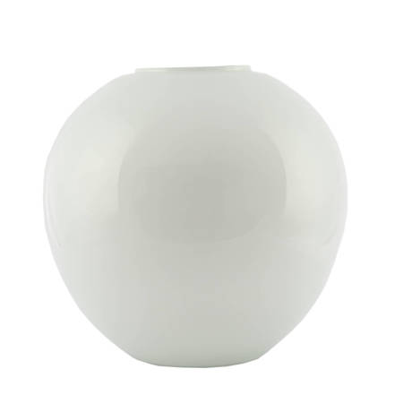 Glass ball W-601 vase White gloss H:26cm D:28