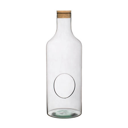 Glass bottle vase H:43cm D:15cm W-394B+side hole+cork