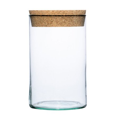 Glass cylinder vase+cork H:20cm D:12,5cm
