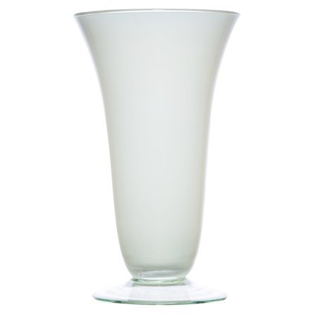 Glass stemmed vase W-194 H:19,5cm D:11,5cm White
