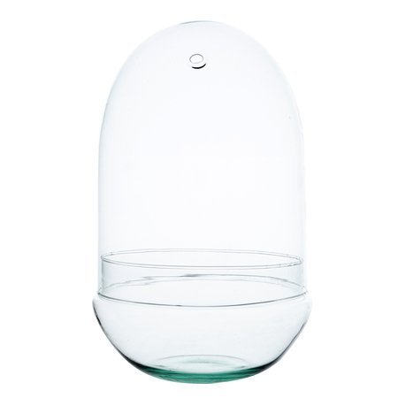 Glass terrarium egg  W-527A+W-527 side hole H:30cm D:18,5cm 
