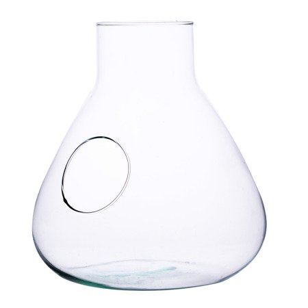 Glass vase W-378C+side hole H:32cm D:29cm