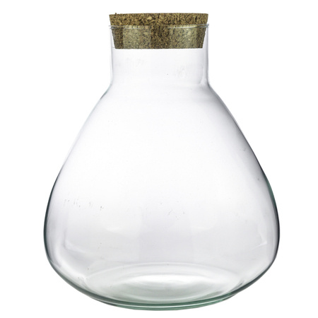 Glass vase W-378F+cork H:29cm D:25cm