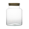 Glass jar vase W-332+cork H:25cm D:19cm