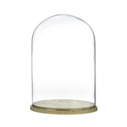 Glass cover with wooden beech stand W-315L2 H:25 cm D:18