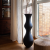 High vase W-441B black matt H: 70cm D: 23cm