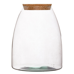 Glass vase W-440D+cork H:30cm D:23cm