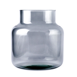 Glass jar vase W-395C H:20cm D:19cm Taupe