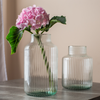 Glass jar ribbed vase W-395K1 H:25cm D:14,5cm