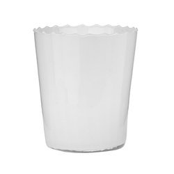 White glass flowerpot DS-1A optic straight H:15cm