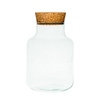 Glass jar vase W-395K2 + cork H:20cm D:14,5cm