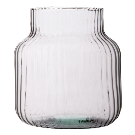 Glass jar ribbed vase W-395C H:30cm D:21,5cm