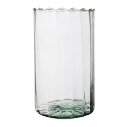 Glass cylinder vase optic H:21,5cm D:13,5cm