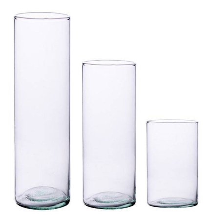 Set of glass cylinder vases 48/12, 31/12, 19/12