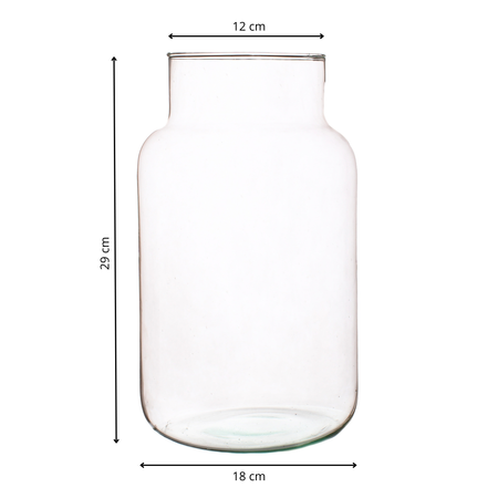 Glass jar vase H:29cm D:18cm W-395E1