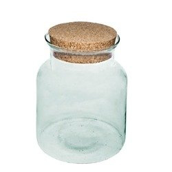 Glass jar vase W-332J with cork H:32cm D:19cm