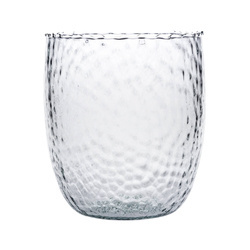 Glass flower pot W-507 bubble H:16cm D:14cm