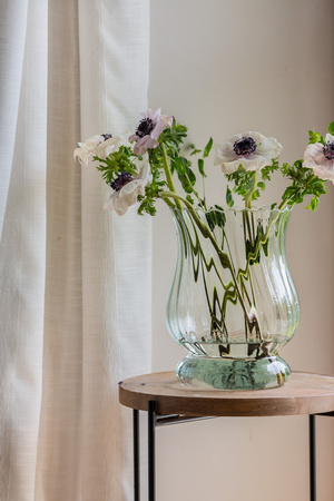 Glass vase W-374A optic H:25cm D:19cm