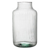 Glass jar ribbed vase W-395K1 H:25cm D:14,5cm