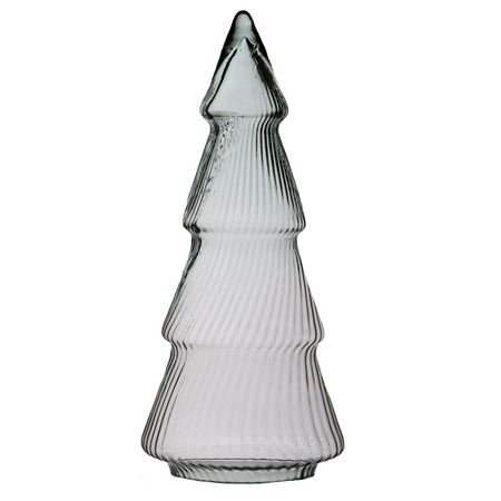 Glass christmas tree ribbed W-781A  H:35cm D:16cm