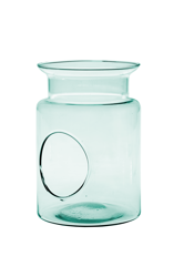 Glass jar vase W-332N+side hole H:20cm D:14cm