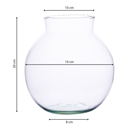 Glass ball vase W-487A H:20cm D:19cm