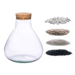 Glass vase W-378+cork+substrate set H:24cm D:23cm