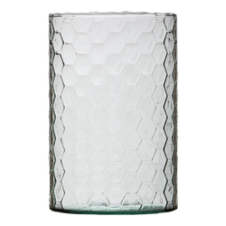 Glass cylinder vase H:17,5cm D:8,5cm honeycomb
