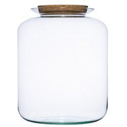 Glass jar vase W-524A1+ cork H:31,5cm D:25cm