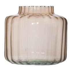 Glass  decorative vase W-636 optic peach H:19cm D:22cm