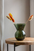 Coloured glass vase W-569 H:15cm D:12cm green OUTLET