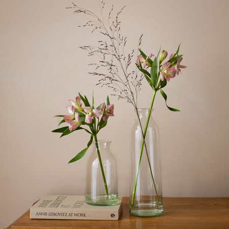 Glass bottle vase W-245B H:30cm D:9,5cm