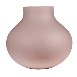 Glass vase W-591A H:28cm D:31cm pink matt