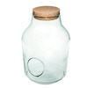 Glass jar vase W-474+side hole+cork H:32,5cm D:23cm