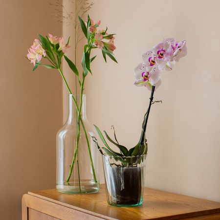 Glass flowerpot DS-1 optic H:15cm D:14cm