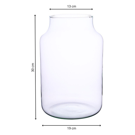 Glass jar vase H:30cm D:19cm W-395E