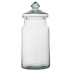 Glass jar vase H:32cm D:14cm W-332N1+glass cover