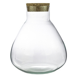 Glass vase W-378A+cork H:20cm D:17cm