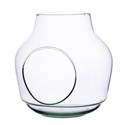 Glass vase W-456A1+side hole H:19cm D:19cm