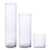 Glass cylinder vases set: 35x9, 21x12, 10x12