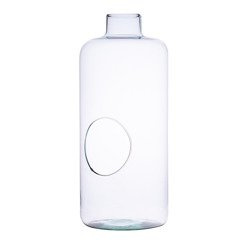 Glass bottle vase W-533+side hole H:35cm D:15cm