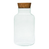 Glass jar vase W-395K1 + cork H:25cm D:14,5cm